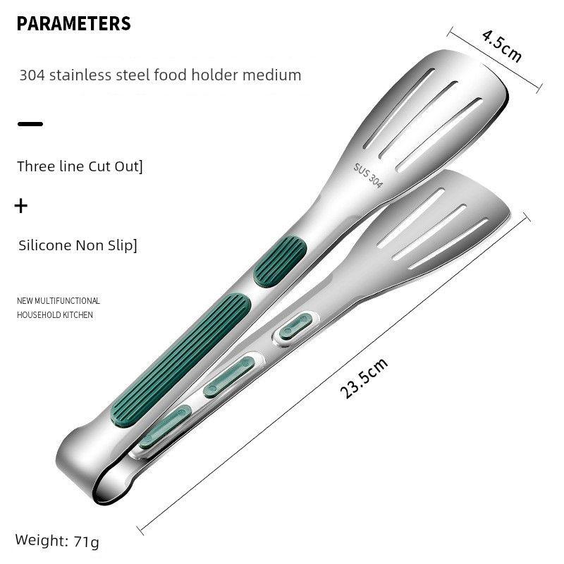 304 Stainless Steel Clip Food Clip Fried Steak Pancake Commercial Barbecue Clip Bread Barbecue Food Food-Grabbing Device Kitchen