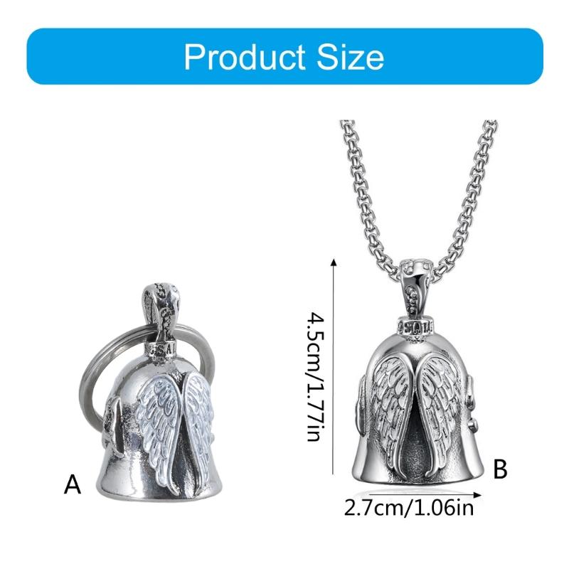 Stainless Steel Motorcycle Bells Keychain Charm Fit for Riders Safety and Peace Road Blessings Motorcyclist and Cyclist