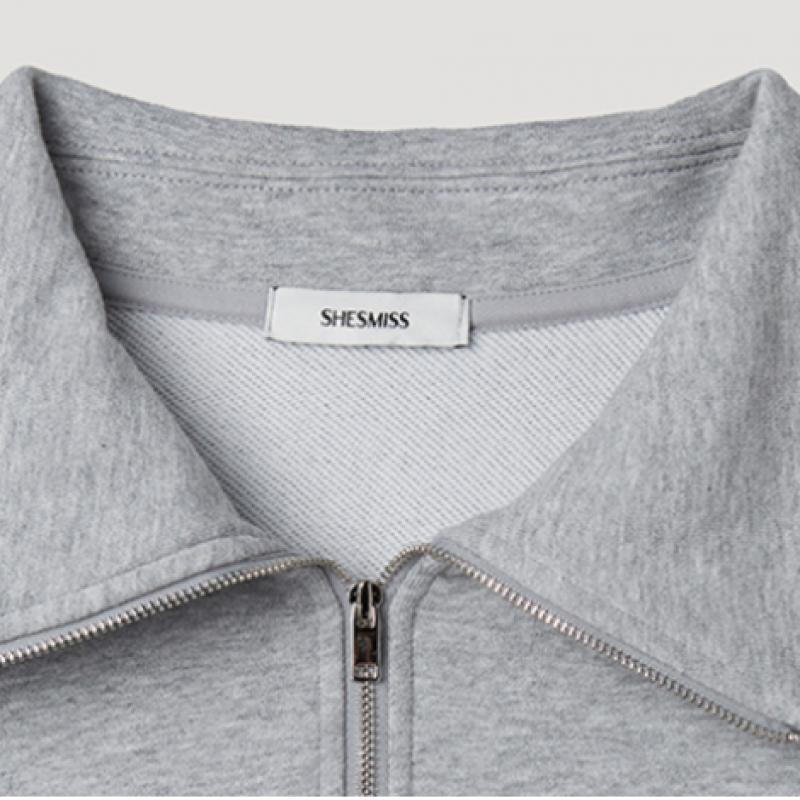 [She S miSS] T-Shirt mit halbem Reißverschluss und Schriftzug SwjTSp12030 Mg