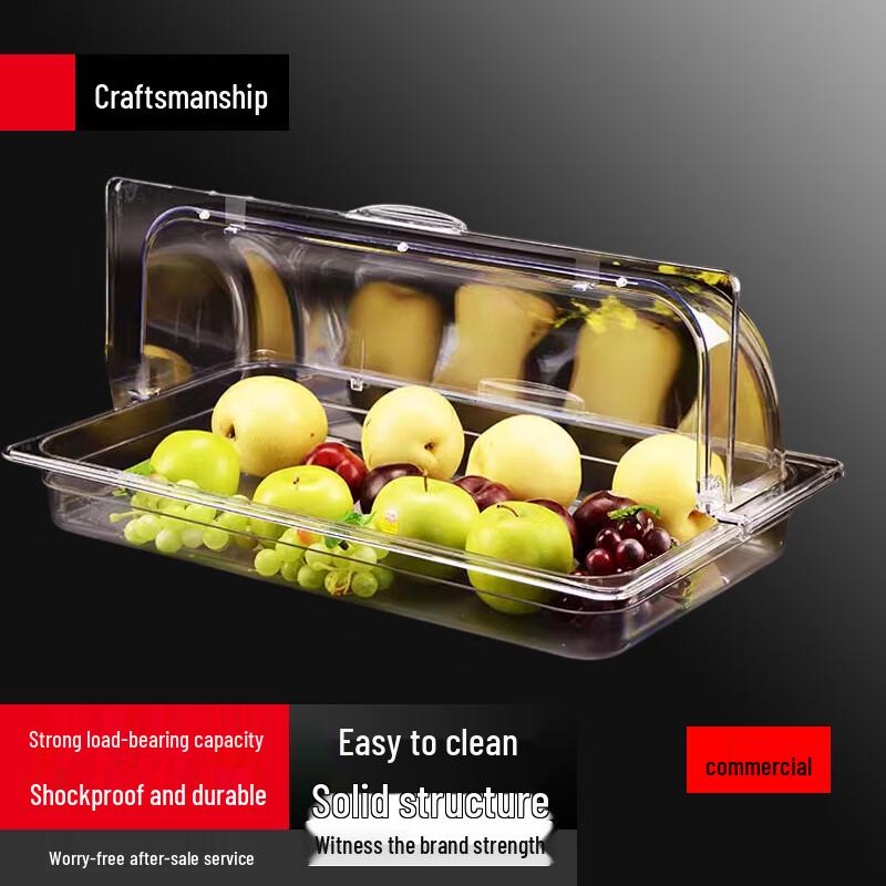 Sule Transparent Bread Cake Fruit Serving Tray with Flip Lid