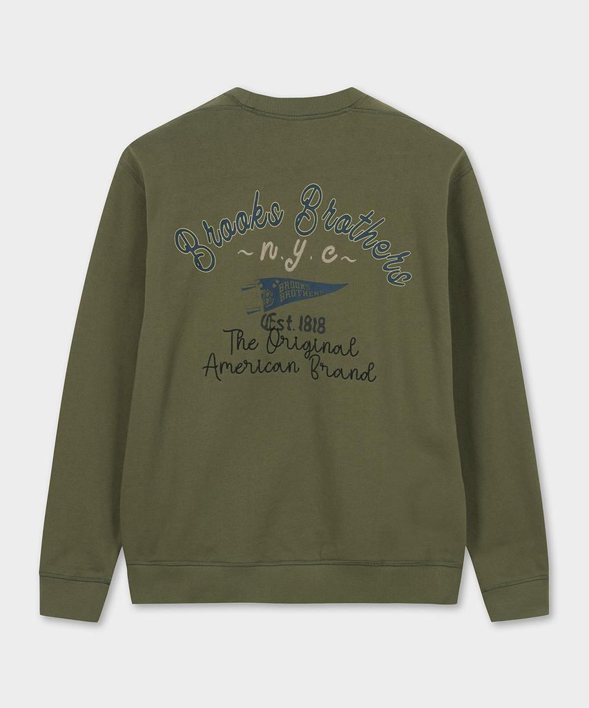 BROOKS BROTHERS Bb Embroidered Sweatshirt (Khaki) (Bbnpmb102A2Fs)