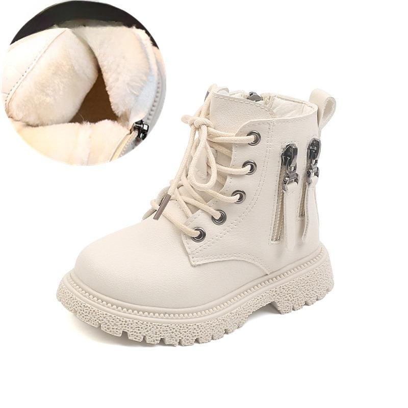 New Arrival Kids Winter Martin Boots British Style Boys Warm Leather Shoes Girls Cotton Fashion Ankle Boots