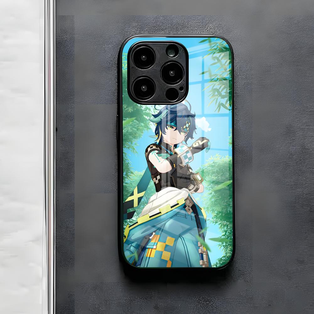 Kinich G-Genshin Impact Phone Case For IPhone 17 Air 16 E Pro Max 15 14 13 Mini 12 Pro 11 Max Plus Black Glass Cover