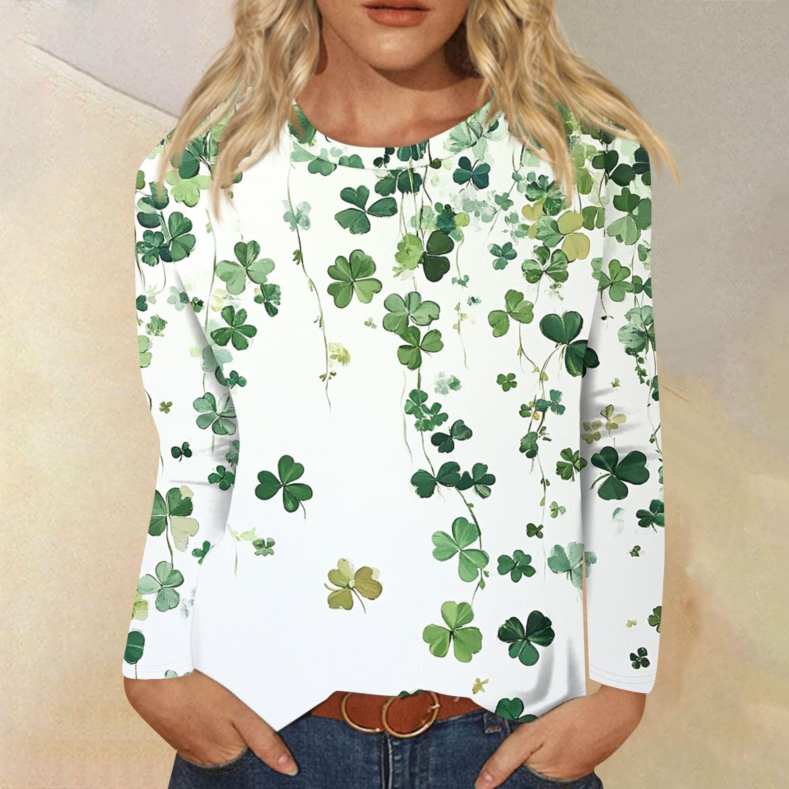 

Женская модная повседневная футболка с круглым вырезом и длинными рукавами с принтом XXXXL