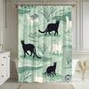 1Pc Animal Shower Curtain Black And White Cat Pattern Bathtub Partition Hanging Cloth Curtain Vivid Natural Landscape Bathroom