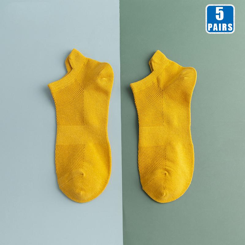 5 Pairs Men Cotton Short Sock Crew Ankle High Quality Breathable Summer Women Compression Casual Soft Solid Color Socks for Male
