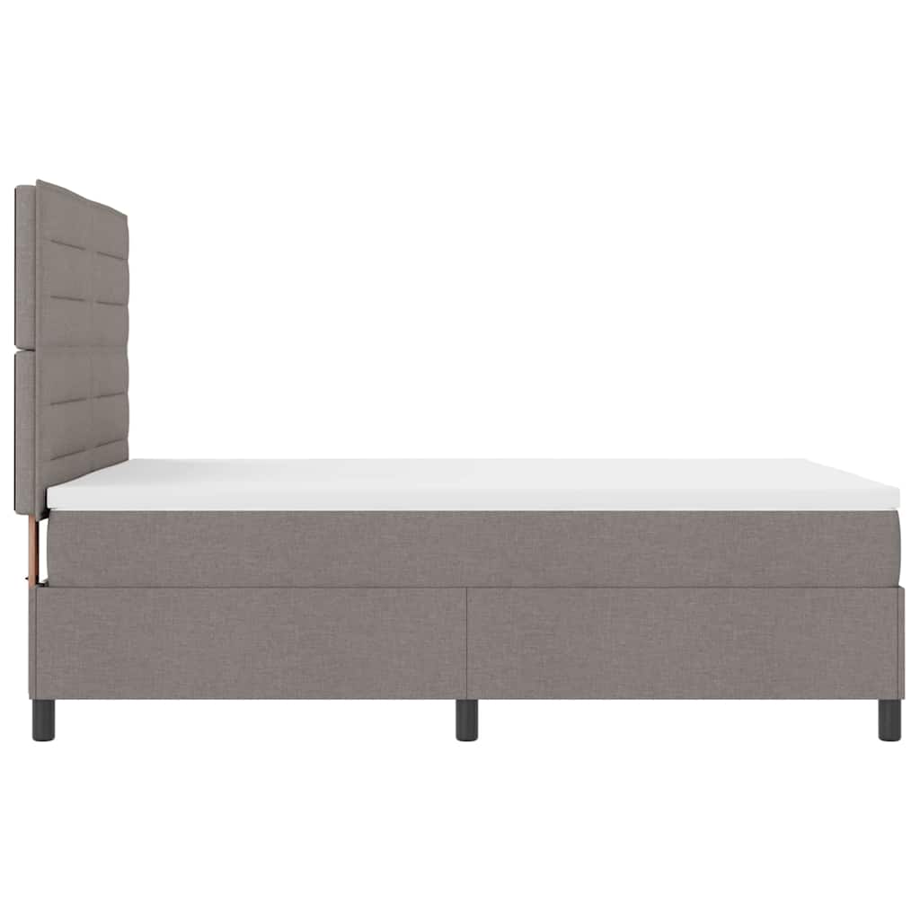 Box Spring Bed with Headboard Taupe 160 X 200 Cm Fabric