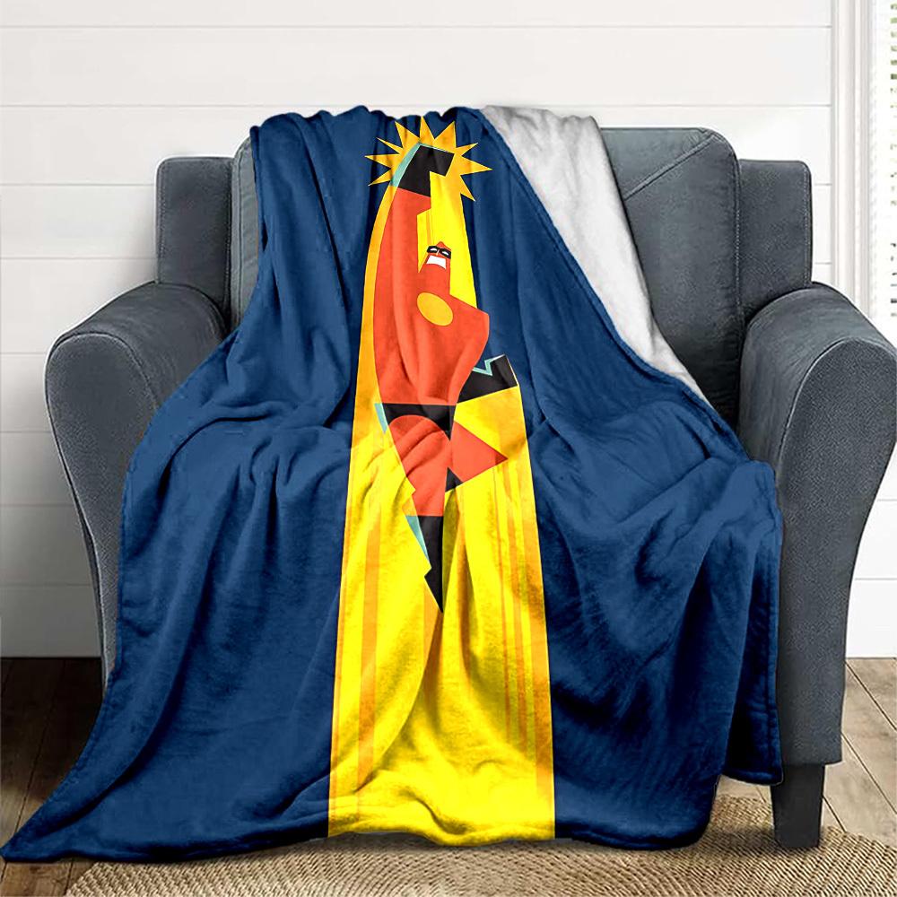 1pc Superhero Flight Flannel Throw Blanket Lightweight Soft Warm All Season Blanket for Sofa, Bed, Travel,L1028153