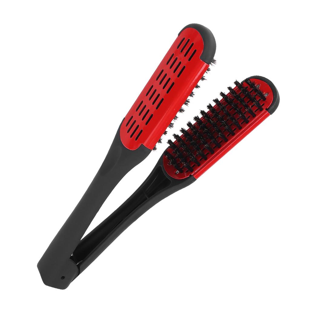 Bristle Double Sided Brush Clamp Multifunctional Hair Brush Straightener Styling Tool for Women Men