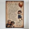 Up Movie Love Quote Tin Sign Vintage Wooden Texture Metal Poster with Characters, Heart Symbols, 'Happily Ever After' for Home C