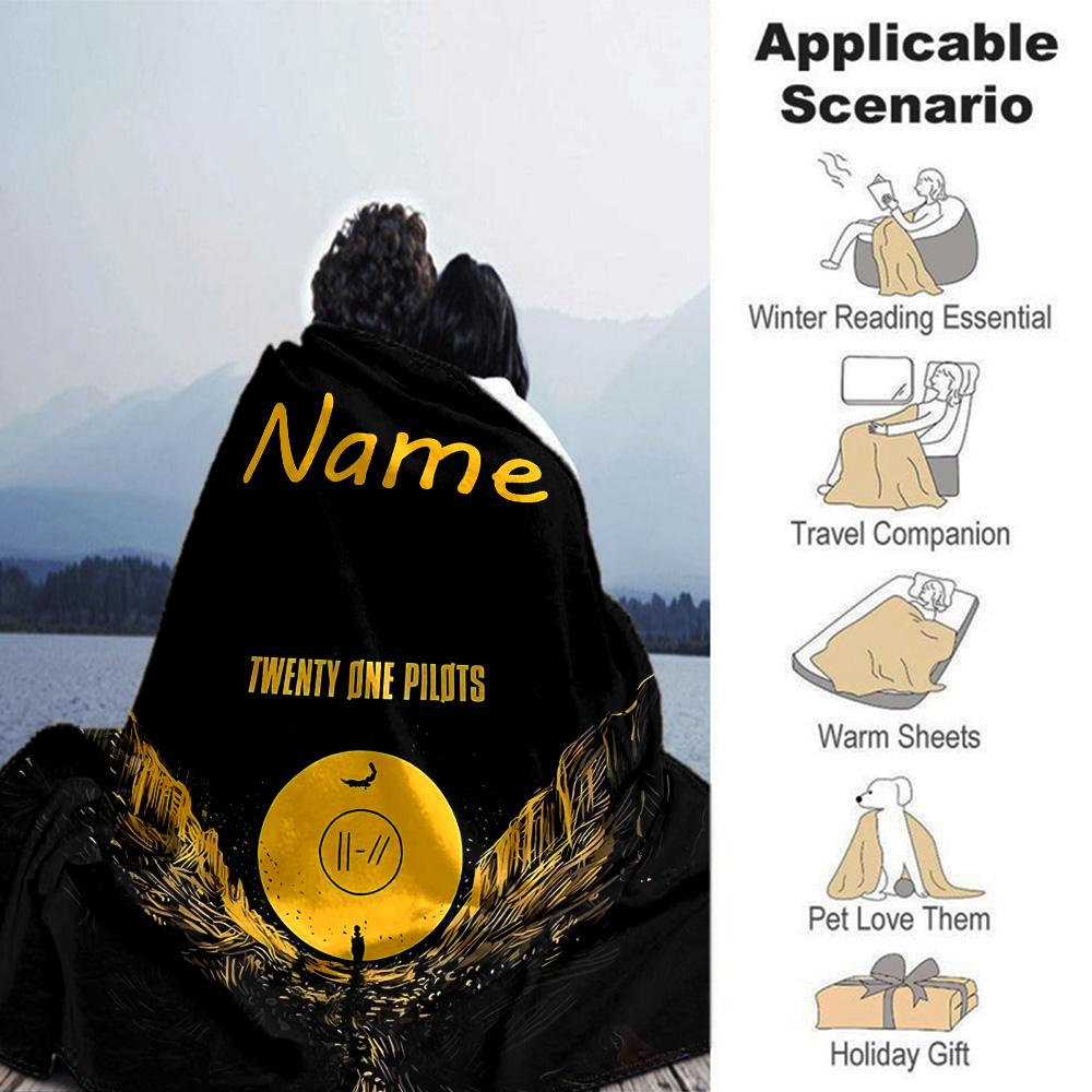Customiz Name Personality Twenty One Pilots Blanket Soft &Warm Sofa Office Bed Travel Lunch Break Blanket, Gift Suitable All Seasons
