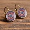 SUTEYI Charm Henna Yoga Amulet Ladies Earrings Round Glass Cabochon Earings Jewelry Bohemian Mandala Earrings For Women