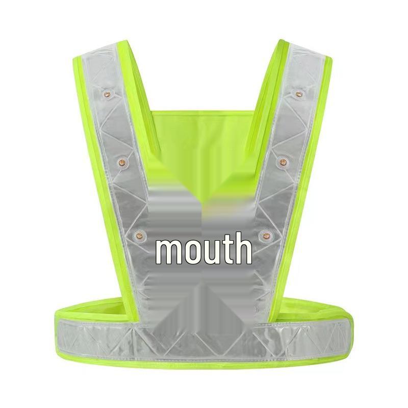 LED Glowing Safety Vest - Fluorescent V-shaped Reflective Suspenders for Construction and Labor Protection