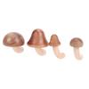 4PCS Mushroom Fridge Magnets Wooden 3D Cute Unique Mushroom Refrigerator Magnet for Photo Memo Whiteboard Metal Furniture Home Decoration Brown