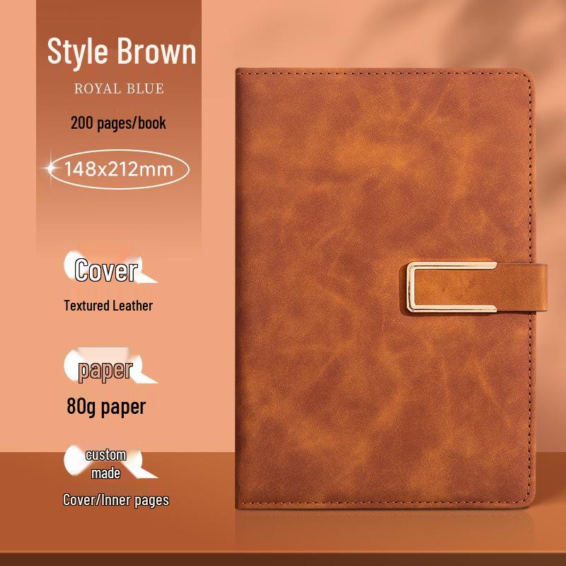 Custom Logo A5/B5 Leather Notebook Gift Set for Office Meetings