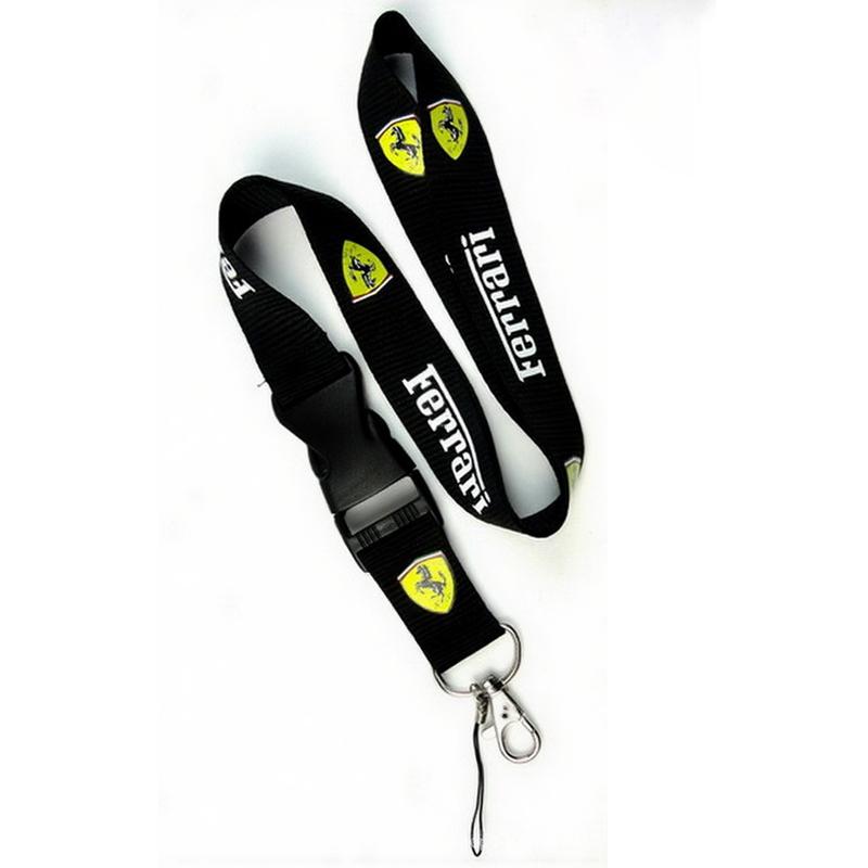 For F-Ferrari Keychain Key Ring Nylon Pendant Lanyard Gifts Neck Strap Lanyard Key Cell Phone Work ID Card Hanging Rope Keychain HS5