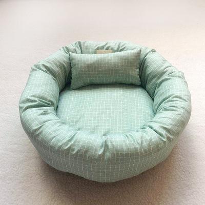 

All Season Dog Cat Bed Washable Pet House Soft Warm Cushion for Small Medium Large Pets 35x35x6cm зелёный