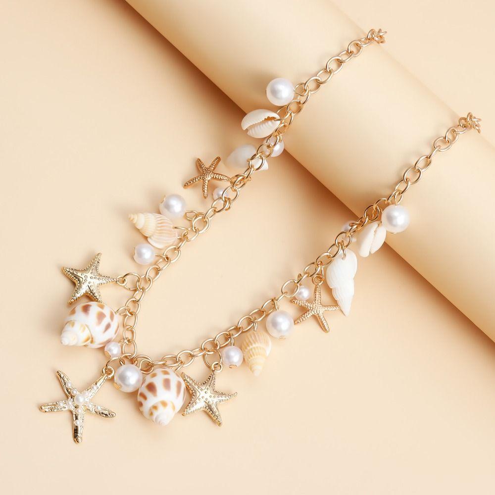 Bohemian Women's shell Bracelet Necklace Body Jewelry Shell Starfish Bodychain  Beach Accessories