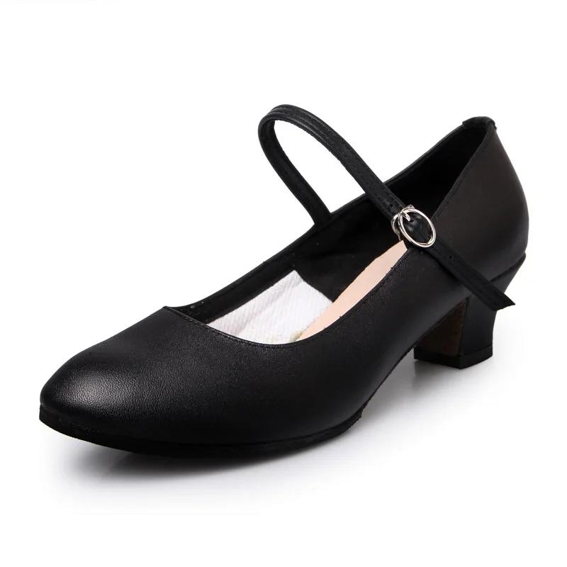 

Fashion Dance-Shoes for Woman Girl Ladies Latin Ballroom Modern Salsa Practise Dancing Closed Toe Square Soft Rubber Sole 34
