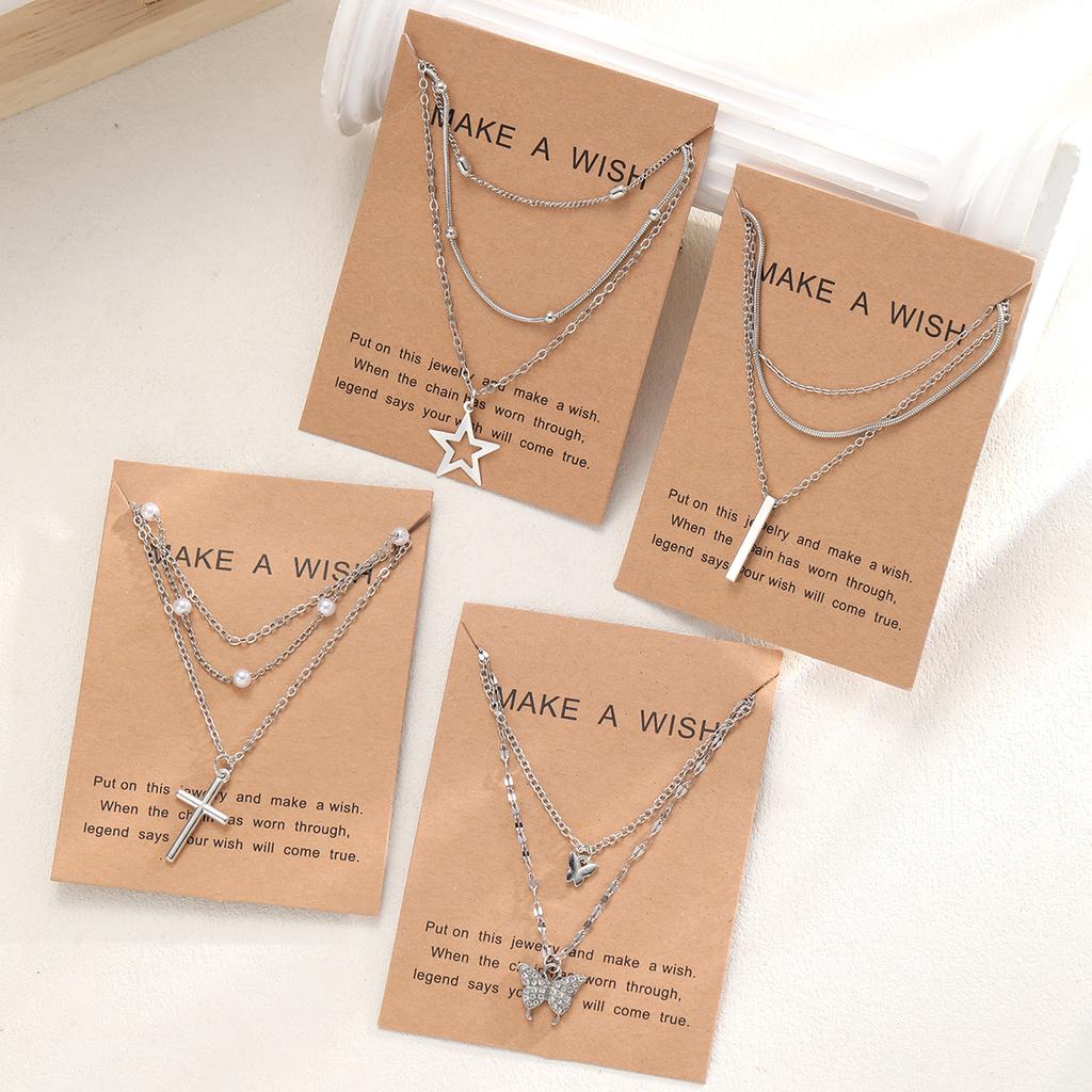 10 Pcs Fashion Butterfly Necklaces For Women Boho Vintage Colorful Simple Pendant Choker Chain New Jewelry Gifts