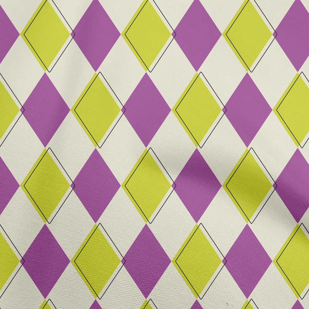 oneOone Cotton Flex Brown Fabric Argyle Fabric For Sewing Printed Craft Fabric By The Yard 40 Inch