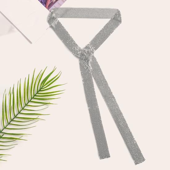 Metal Scarf Sparkling Sequin Thin Long Scarf Night Club Party Glittery Women Neck Wrap Neck Accessory