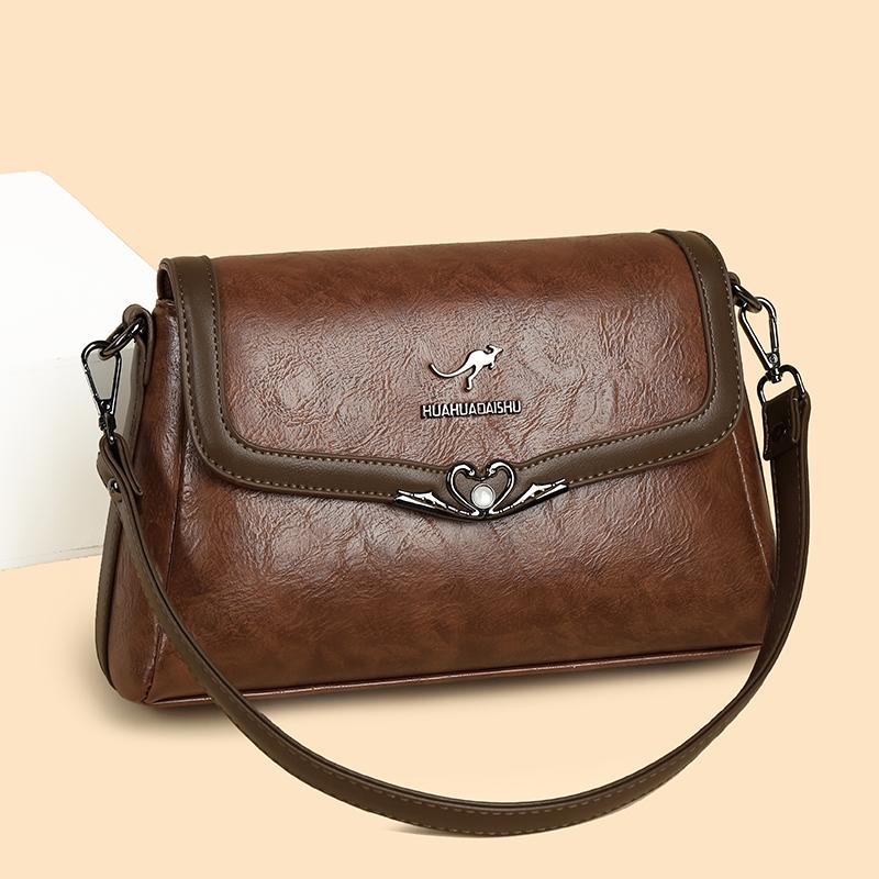 Top Quality Soft Pu Leather Female Elegant Shoulder Crossbody Bag Designer Ladies Women Casual Purses and Handbags Genuine Brand