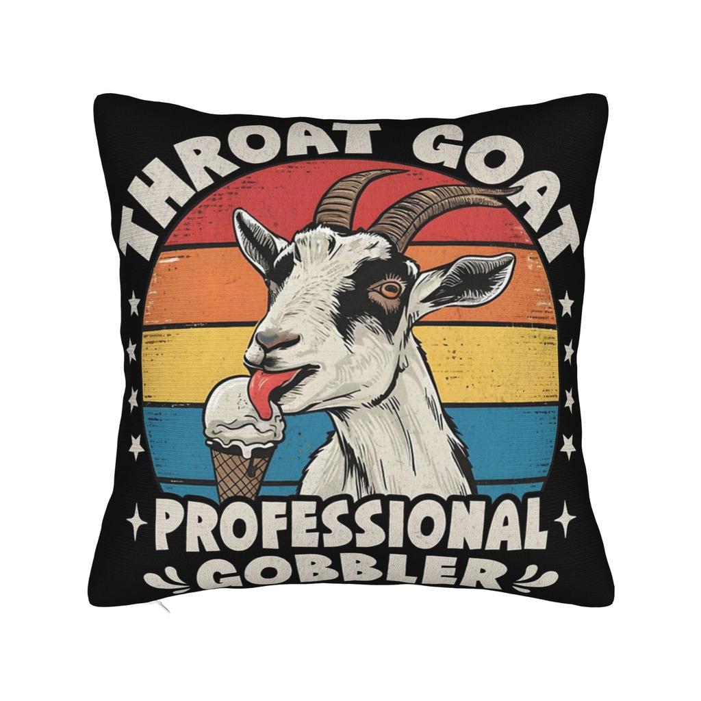 Throat Goat Funny Adult Humor Pillowcase Merch Printed Cushion Cover Decoration Pillow Case Cover Home Multi-Size