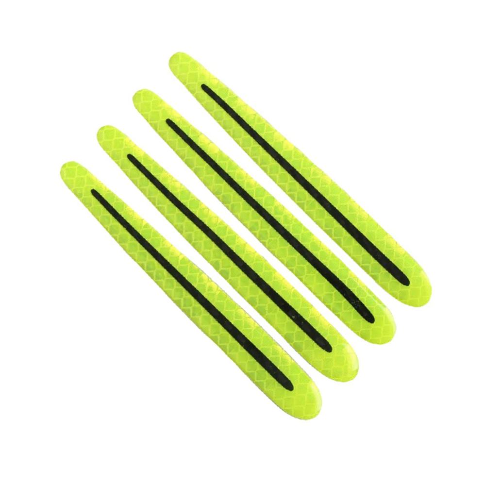 4 pezzi adesivi riflettenti 3D per auto in fibra di carbonio, strisce di avvertimento protettive per maniglie delle portiere, accessori esterni per auto