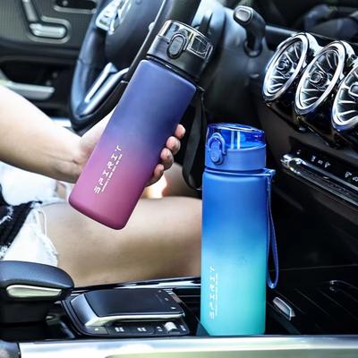 Leak Proof Sports Water Bottle PC Outdoor Sports Kettle Fashion Colorful Plastic Cup  Unisex