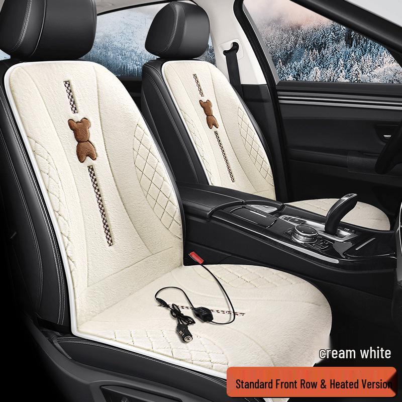 SF Rabbit Plush Heating Pad Car Seat Cushion - Bear Cartoon Winter Warmth Interior Supplies