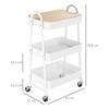 Serving Cart with 3 Tiers Kitchen Cart with Wheels Handle Kitchen Shelf with Basket and Lid Rolling Cart Utility Cart for Kitchen Office Bathroom