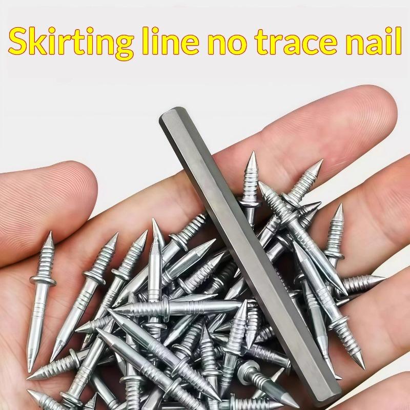 51-510 Stück Doppelkopf-Wandnägel Gewinde Unsichtbare Sicherheits schraube für Sockelleisten Zement Metallnägel Holz Spurloser Befestiger