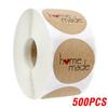 100-500Pcs Vintage Kraft Paper Stickers Scrapbook Gift Stationery Label Stickers Handmade With Love Thank You For The Stickers