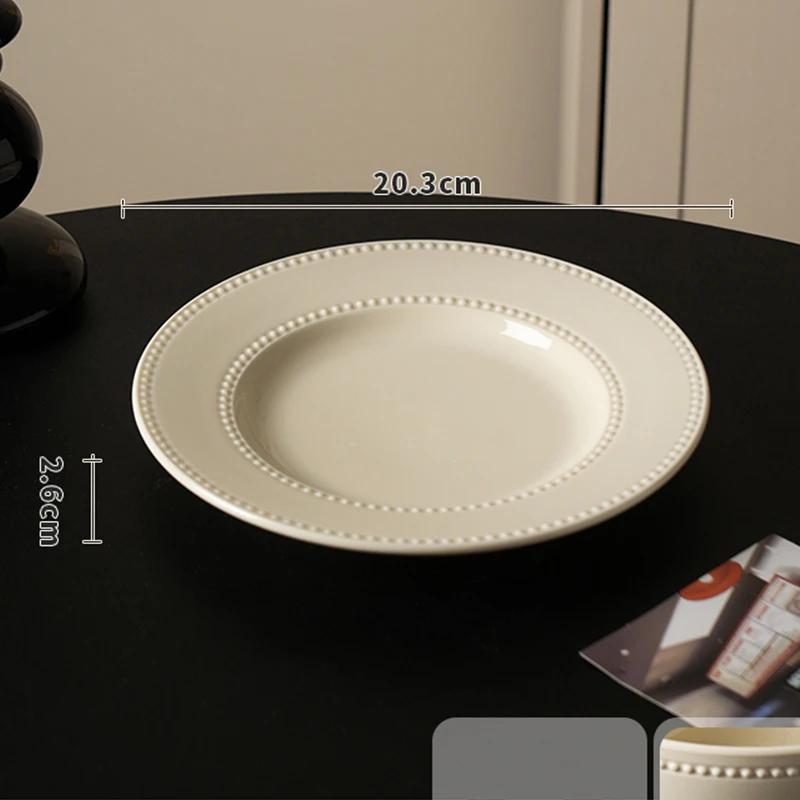 Leichter Luxus Hochzeit Keramikteller Hochwertige Vollfarbige Relief Speiseteller Haushalt Täglich Party Kuchen Dessert und Snackteller