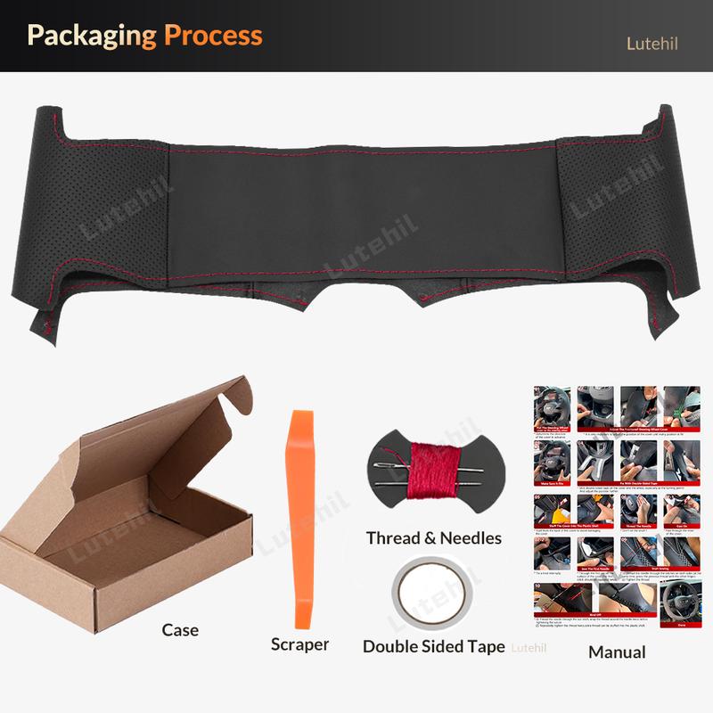 For Mitsubishi Pajero 2004-2010 Car Steering Wheel Braid Cover Hand Sewing Stylish Fashion Artificial Leather Suede