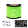 Reflective Rope 4mm Diameter 50m Windproof Guyline Heavy Duty Tent Cord Camping Accessory High Visibility Tarp Tie Down Cord