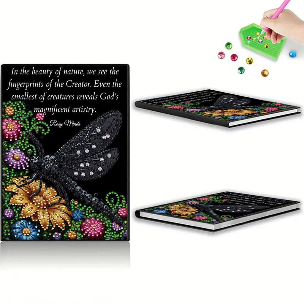 50-Page A5 Size Diamond Painting Diary Book 5D DIY Diamond Art Painting Notebook Kit 50 Pages Crystal Notepad Sketchbook