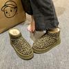 Snow Boots Women's 2025 Winter New Non-slip Versatile Leopard Print Short Tube Thickened Warm Fur Integrated Northeast Cotton Shoes
