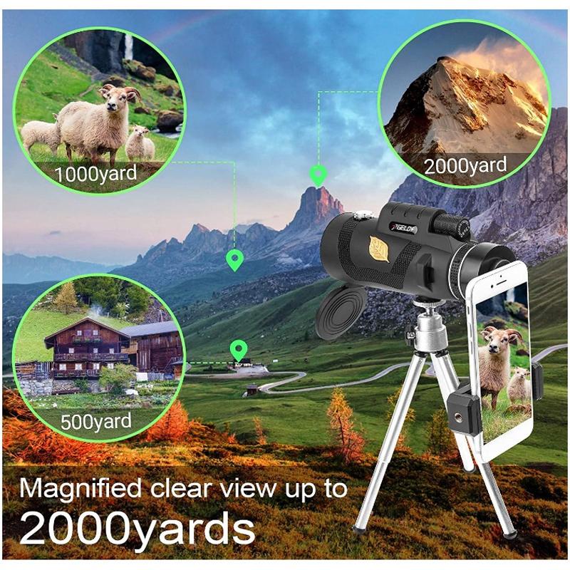Telescop monocular portabil cu viziune nocturnă la distanță lungă 1200m/8000m pentru plimbare în aer liber