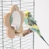 Flower Bird Cage Perch Mirror Bird Cage Hanging Perch Toys with Mirror for Cockatiels Parakeet Small Birds