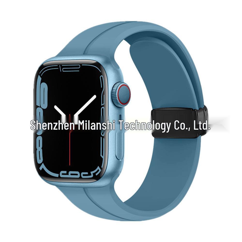 Magnetic Silicone Folding Buckle Band for Apple Watch & iWatch 6/7/8/9/10/SE/Ultra 2