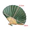 Handfaltenfächer Retro-Schmuck Frau Mann Tanzrequisiten Hochzeit Wohnzimmer Schrank Dekor Bambus Holz Seidenblume Faltfächer