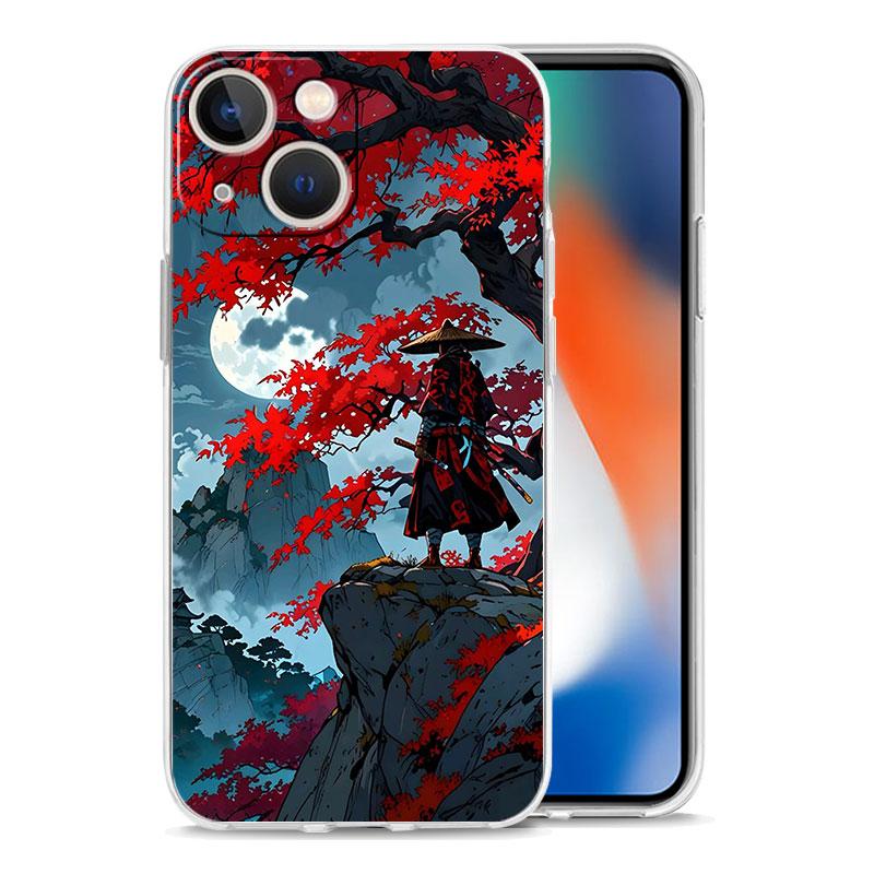 Phone Case For iPhone 17 Cases iPhone Air 16 15 12 13 14 Pro Max 7 8 Plus 16Pro iPhone11 Cover Japanese Bushido Samurai