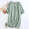 Solid Color Women's Summer Round Neck Cotton Nightgown Plus Size Loose Home Night Wear Dresses for Women Sleepwear
