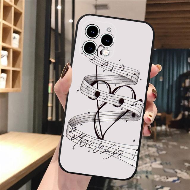 Pouzdro na telefon Iphone 14 Pro Max 13 12 11 Pro Max Xs Xr X 12mini 7 8 Plus Se Pouzdro na hudební poznámky Funda