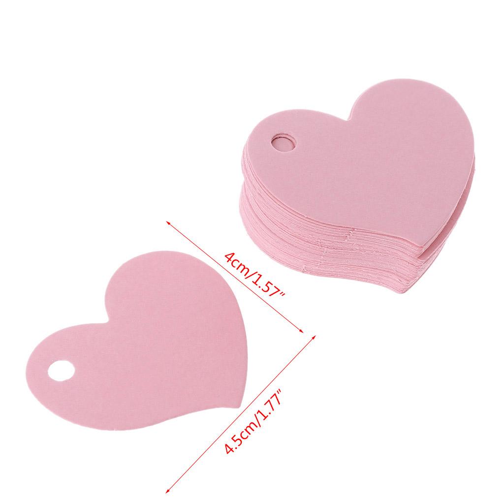 50 ks ve tvaru srdce prázdné kraftové papírové karty štítek na dárky DIY party svatebních řemesel