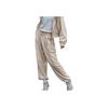 Li Ning Free Growth Solid Color Mid Waist Drawstring Cuffed Casual Pants Women Pants Light-Milk-Brown AKXT056-1