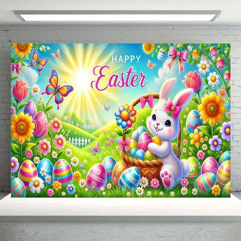 1 Easter Greeting Card Background, Suitable for Home Decoration, Parties, Studios, Homes and Gardens, Multi-functional