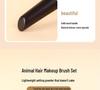 14-Piece Animal Hair Makeup Brush Set - Skin-Friendly Wool Powder Brushes